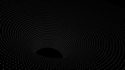 White dots pattern ornament texture forming form figure of funnel on black Illustrazione stock