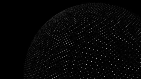 White dots pattern ornament texture forming form figure of sphere on black Illustrazione stock