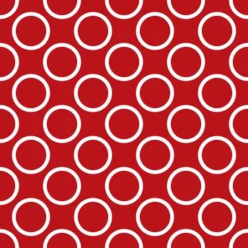White dots on a red background. Seamless pattern for fabric, for use in gra.. Illustrazione stock