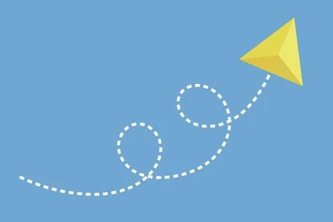 White dotted arrow with yellow tip. Vector design element. Stock-Illustration