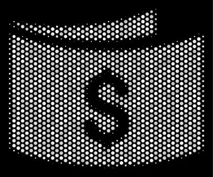 White Dotted Banknotes Icon Illustrazione stock