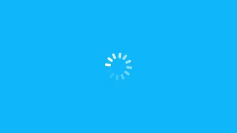 White Dotted Buffering Circle Ring Rotating Animation on Sky Blue Background. Stock Footage 341813740