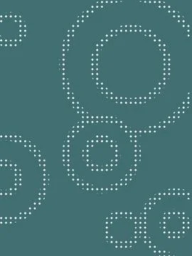 White Dotted Circle Pattern on Dark Teal Stock Illustration