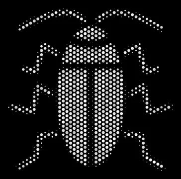 White Dotted Cockroach Icon Stock Illustration