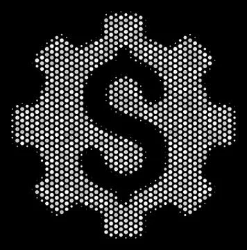 White Dotted Development Cost Icon Stock Illustration