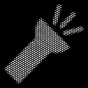 White Dotted Electric Torch Light Icon 스톡 일러스트