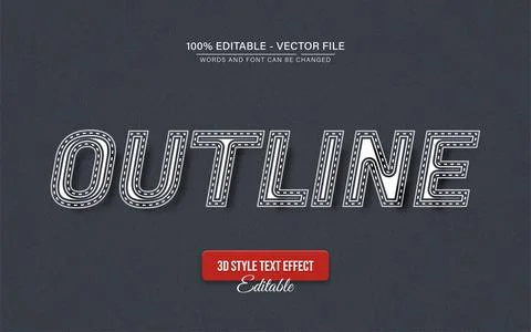White dotted line text effect style editable Stock Illustration