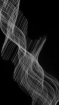 White dotted lines of lights on a black background Stock Illustration