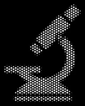 White Dotted Microscope Icon Illustrazione stock
