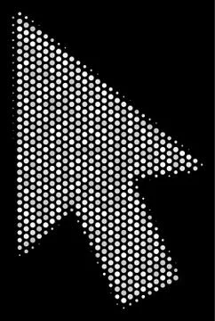 White Dotted Mouse Cursor Icon Illustrazione stock
