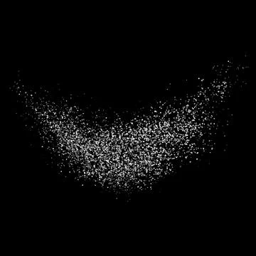 White dotted paint spray, dust powder or particles scattered, vector realistic Stock Illustration
