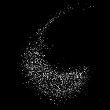 White dotted paint spray, dust powder particles scattered, vector realistic Stock Illustration