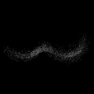 White dotted paint spray, dust powder or particles scattered, vector realistic Stock Illustration