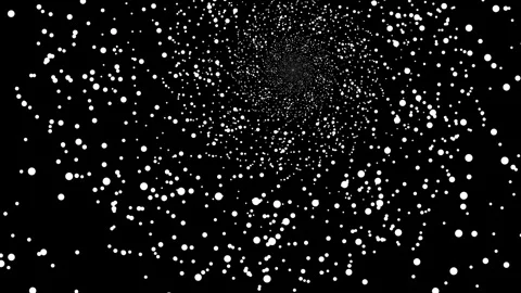 White Dotted Particle Space Tunnel Vortex Loop Stock Footage 336926576