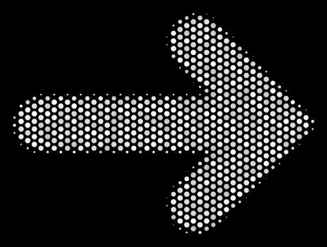 White Dotted Right Arrow Icon 스톡 일러스트
