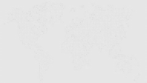 White Dotted World map on alpha channel 動画素材 153489594