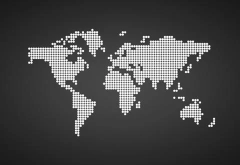 White dotted World Map Stock Illustration