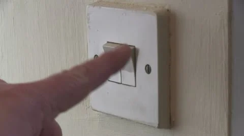 White double dirty light switch on off Stock Footage 22339636