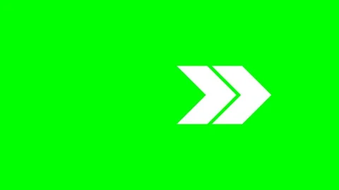White Double Right Arrow Icon on Green Screen Stock Footage 330039636