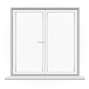 White double window template Stock Illustration