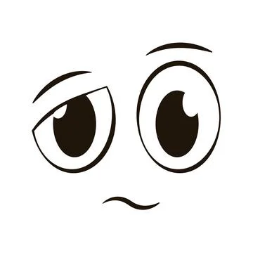 White doubt expression face avatar Vector Stock Illustration