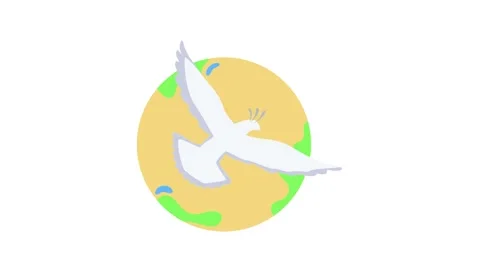 A white dove soaring above the Earth, symbolizing peace and hope against a .. Stock Footage 332330461