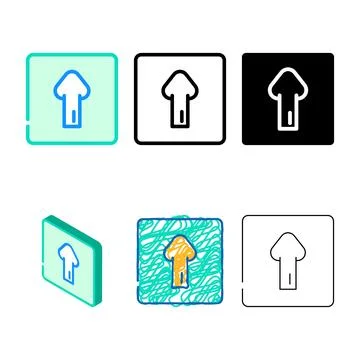 White up down types stairway arrow emergency color icon vector Stock Illustration