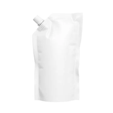 A white doypack packaging isolated on a white background Stock Illustration