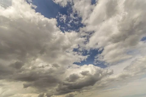 White dramatic clouds in the blue sky Stock Footage 95081085