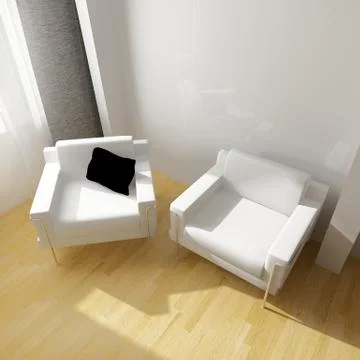 White drawing room Stock Illustration