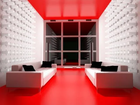 White drawing room Stock Illustration