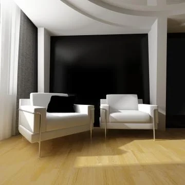 White drawing room Stock Illustration