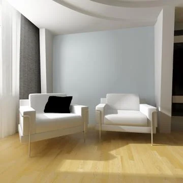 White drawing room Stock Illustration