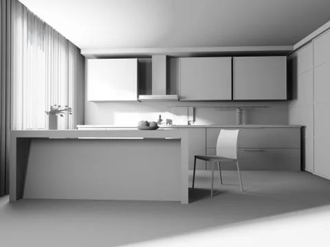 White drawing room Stock Illustration