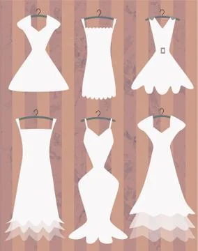 White dresses Stock Illustration