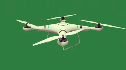 A white drone on green background and Stock Footage 336971345