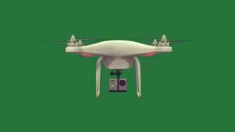 A white drone isolated isolated on green screen background Video stock 336893188