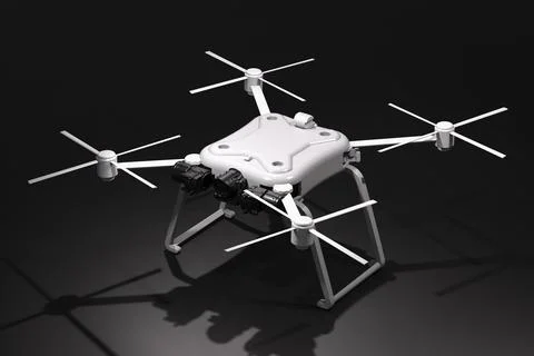 White drone with quadcopter Illustrazione stock