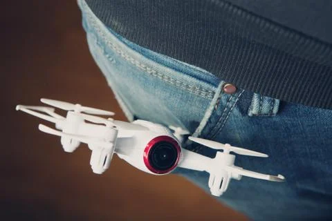 White drone quadrocopter studio quality Stock Photos