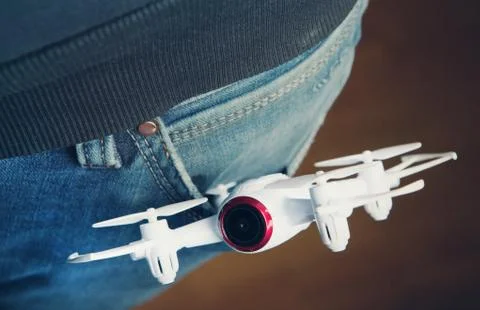 White drone quadrocopter studio quality Stock Photos