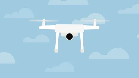 White Drone on Sky Background Stock Footage 88635913