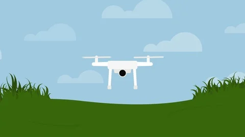 White Drone Taking Off from Ground Vídeo Stock 88672353