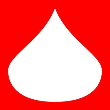 White Drop Shape on Red Background Stock Illustration