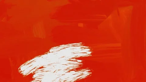 White dry paint is wiped across a red background. A hand drawn stock transition Video stock 344129866