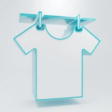 White Drying clothes icon isolated on grey background. Clean shirt. Wash cl.. Stock Illustration