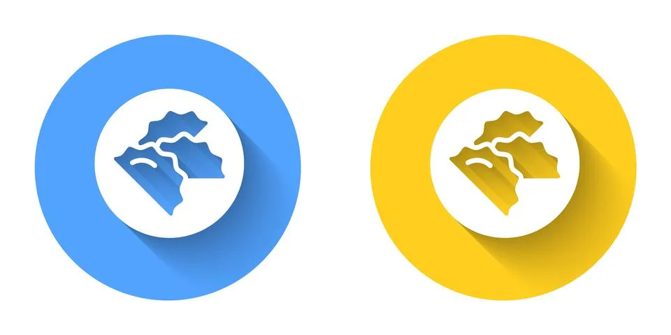 White Dumpling icon isolated with long shadow background. Traditional chinese Stock Illustration