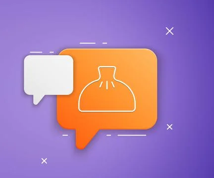 White Dumpling icon isolated on purple background. Traditional chinese dish.. Stock Illustration