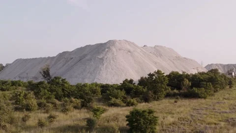 White dune in the forest, beautiful, unique landscape drone shot. Stock Footage 145882705