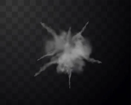 White dust cloud vector on isolated transparent background for design. Stock Illustration