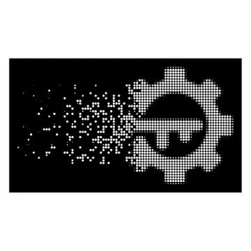 White Dust Dot Halftone Key Options Icon 스톡 일러스트